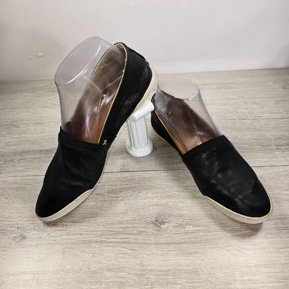 Frye Womens Black Leather Flats Loafers Shoes Sz 7M Slip On Casual Moccasin - Picture 3 of 11